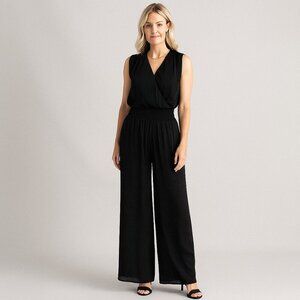 Another Thyme Black Wide Leg Pants | High Waist Flowing Dressy Style L